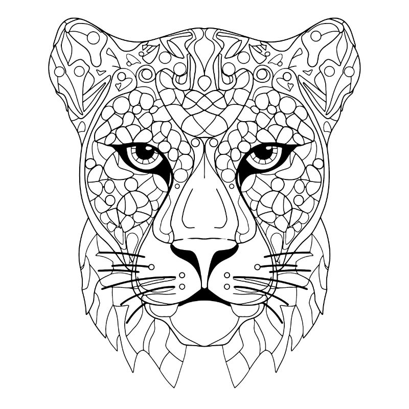 Abstract Leopard Essence: Intricate Line Art Inter