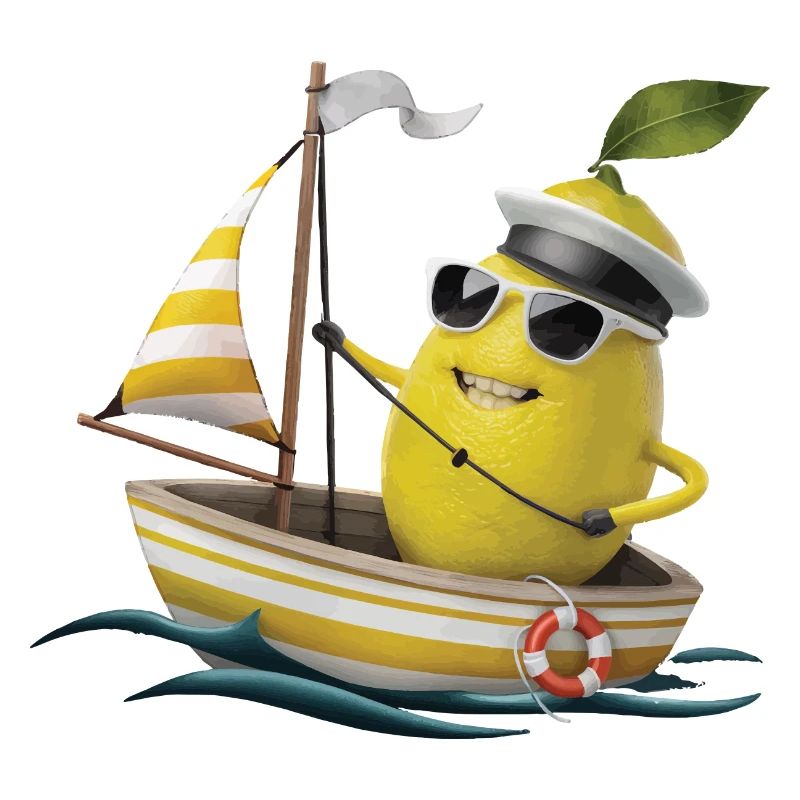 Obst Zitrone Bootfahren Geschenk