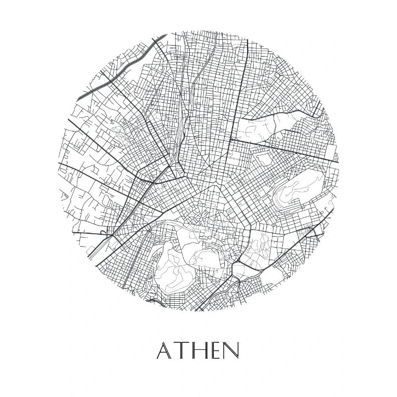 Carte d’Athènes dans le comté
