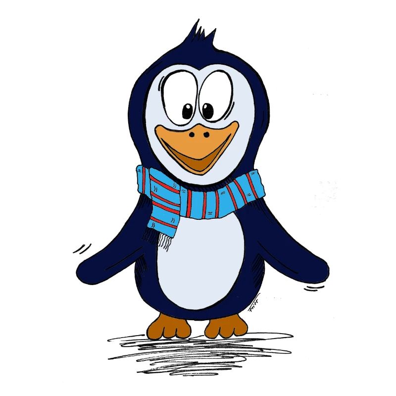 Lustiger Piguin mit Schal