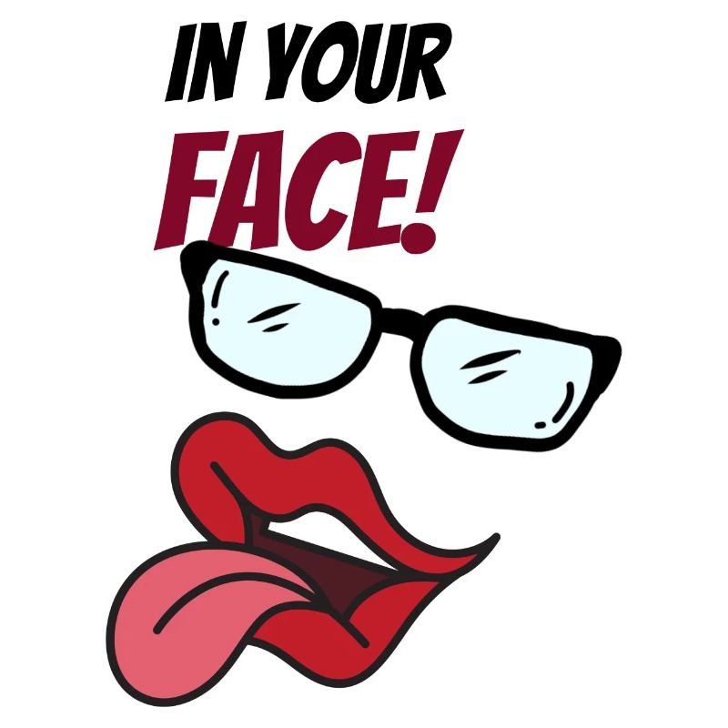 abstract face with saying