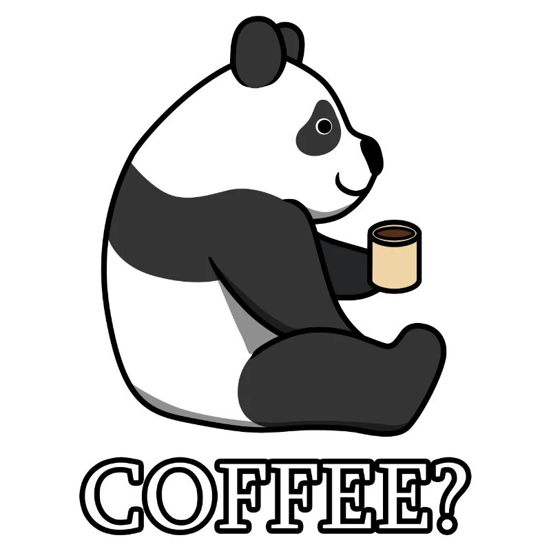 Ironic Panda Coffee Work Monday Office