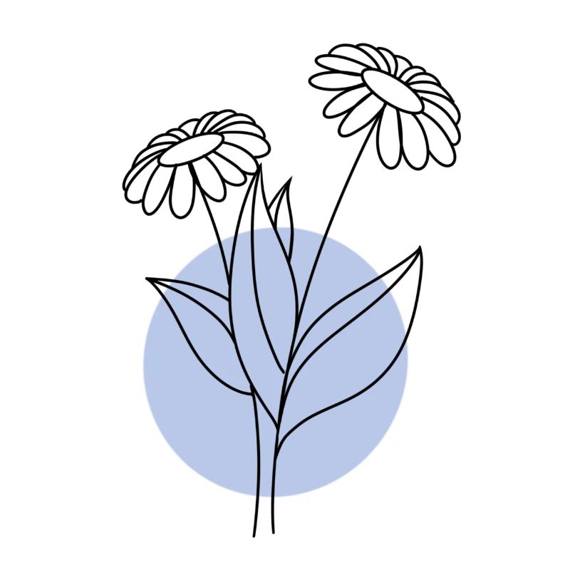 Cercle bleu fleur