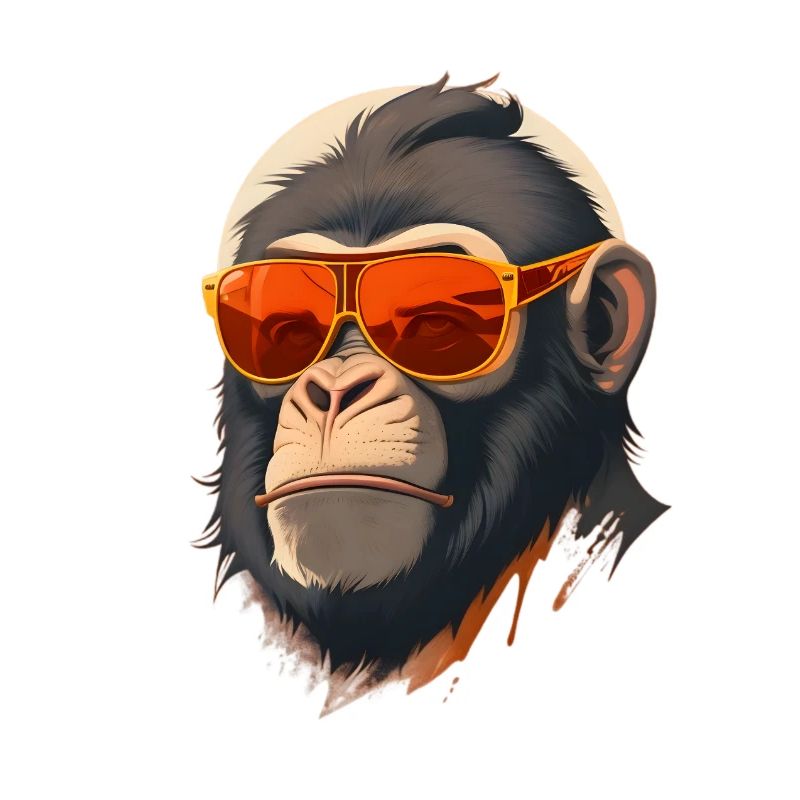 Cooler Affe mit Sonnenbrille