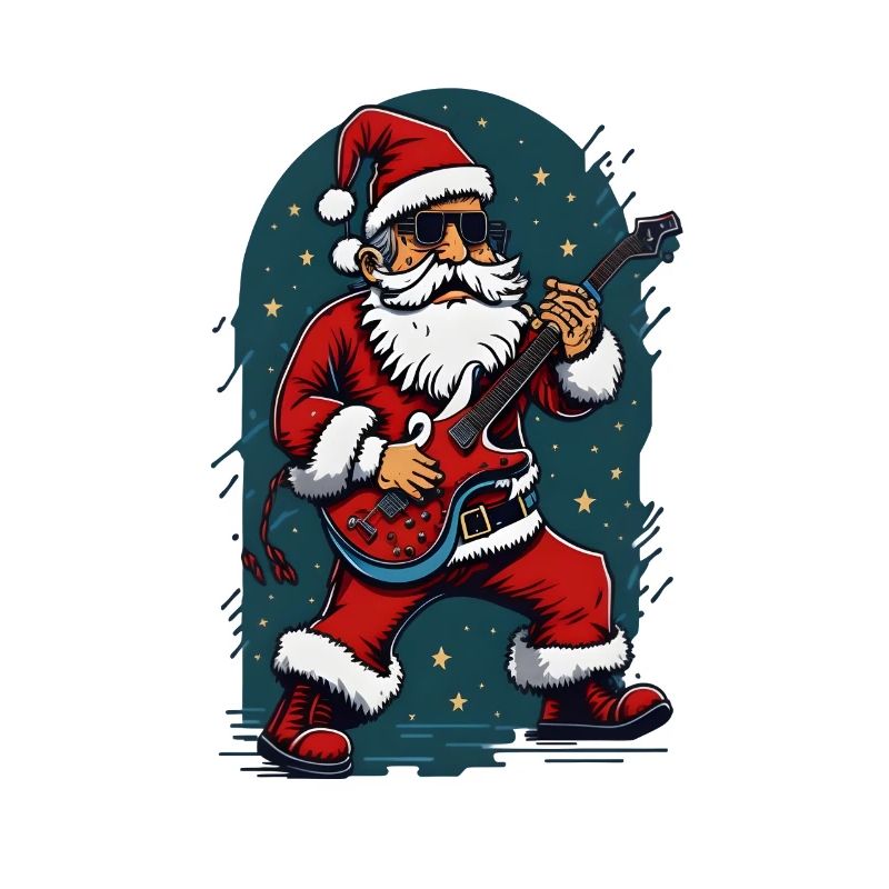 Weihnachtsmann Rock Star