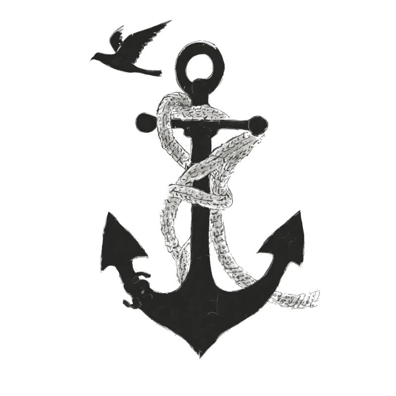 Anker mit Möwe