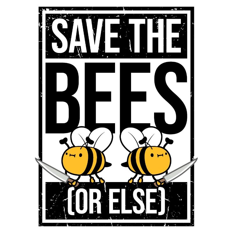 Rettet die Bienen oder sonst Messer Lustig Niedliche Biene Imker