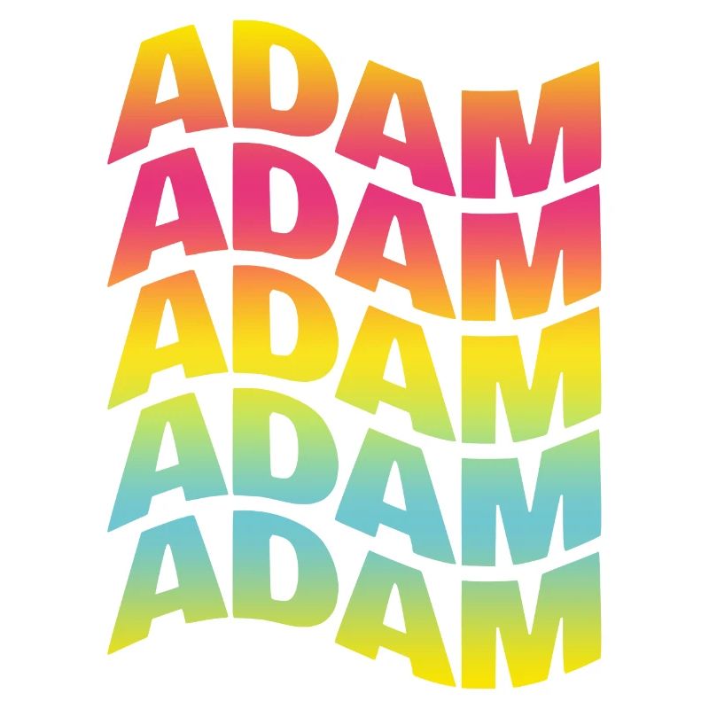 t-shirt Adam texte effet de texte ondulé