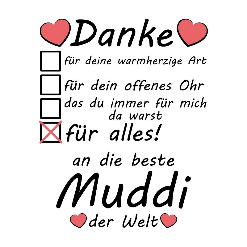 Beste Muddi der Welt Danke sagen Muttertag