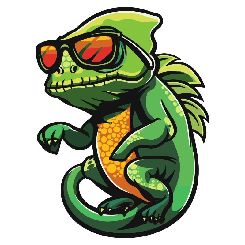 Caméléon Bande Dessinée Cool