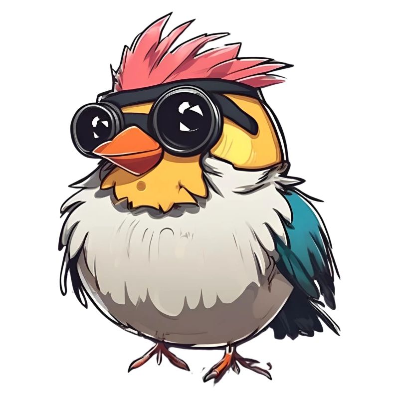 Colourful Techno Bird Illustration