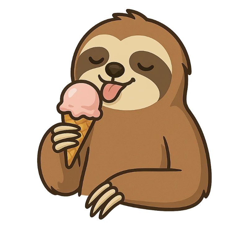 faultier mit Eis