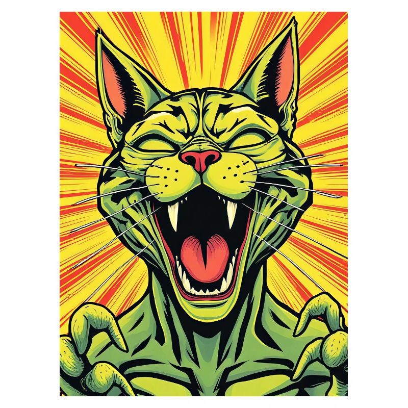 Laughing Cat Comic Print