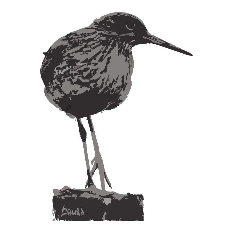 Rotschenkel - Monochrome Vogel Silhouette
