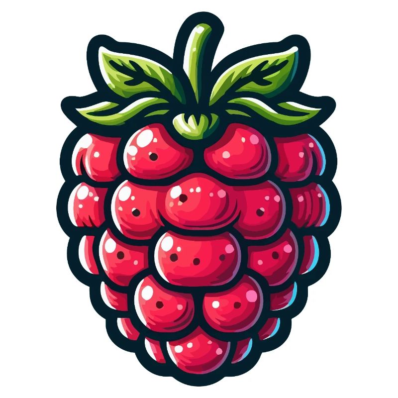 Raspberry Pop Cartoon Red