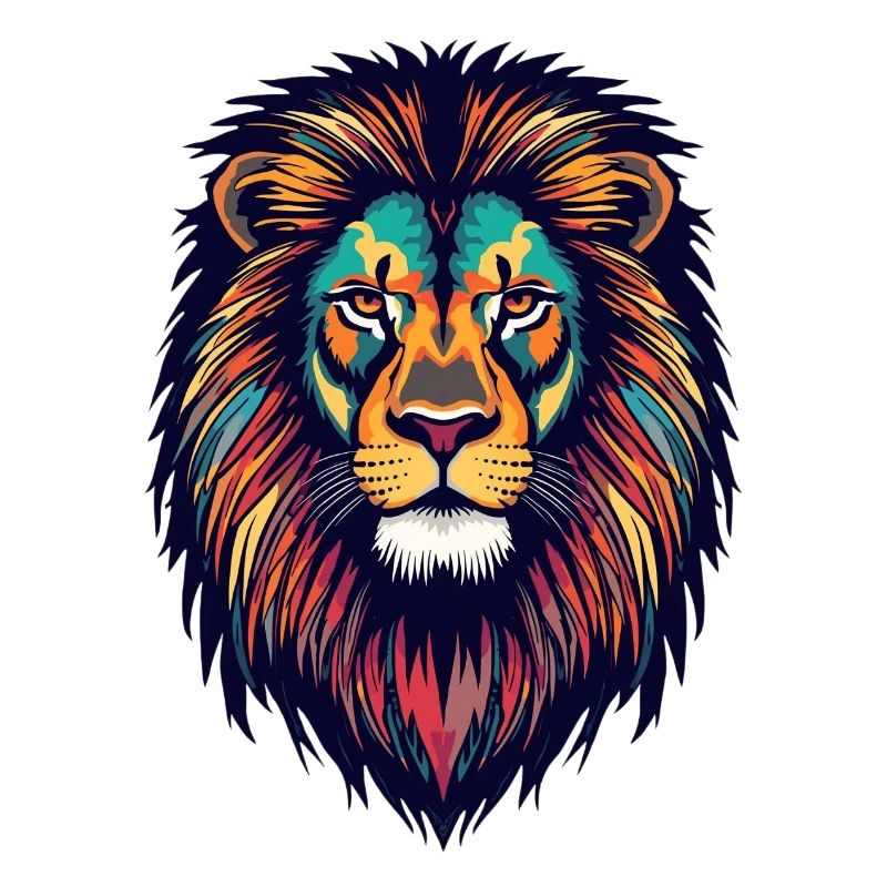 Explosion de couleur de lion brillant
