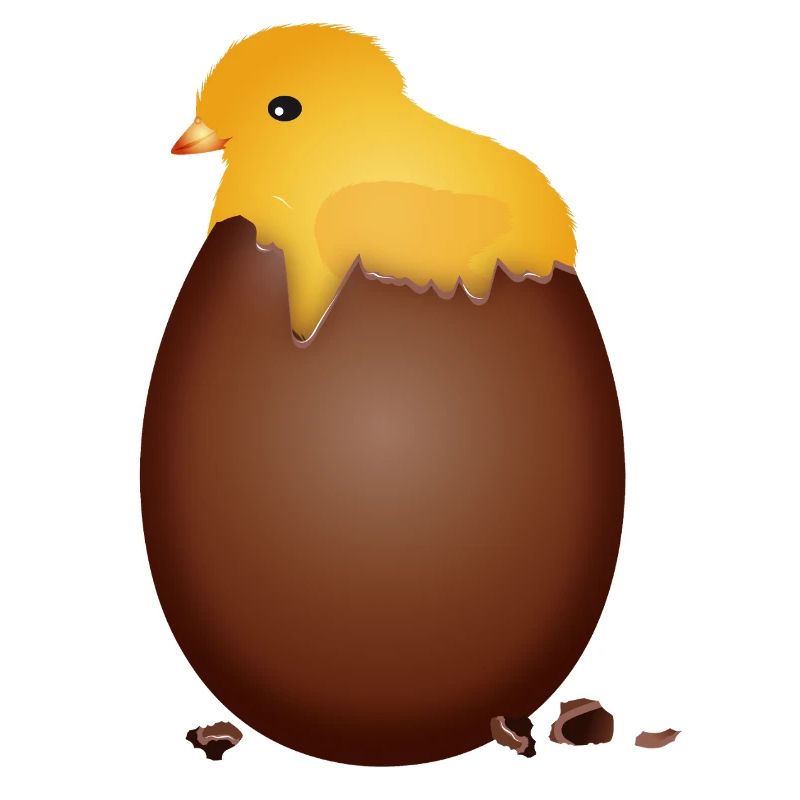 Chocolate Easter Egg with Cute Chick