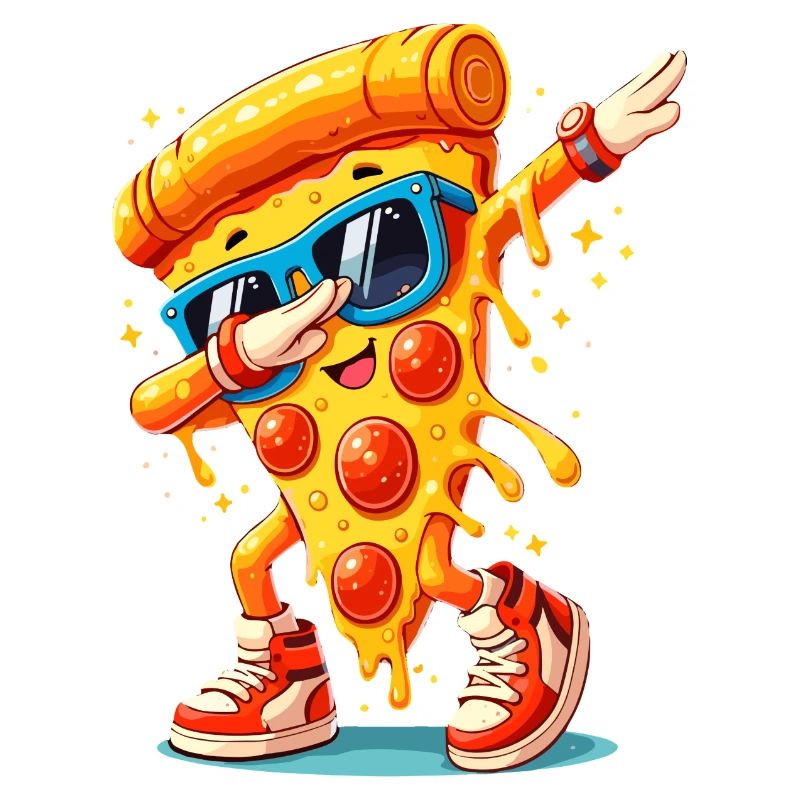 Dabbing Pizza mit Sonnenbrille Dab Dance Käsepizza