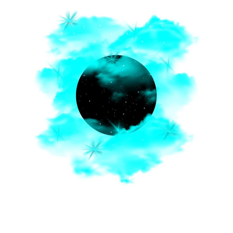 Black Hole Turquoise Cloud