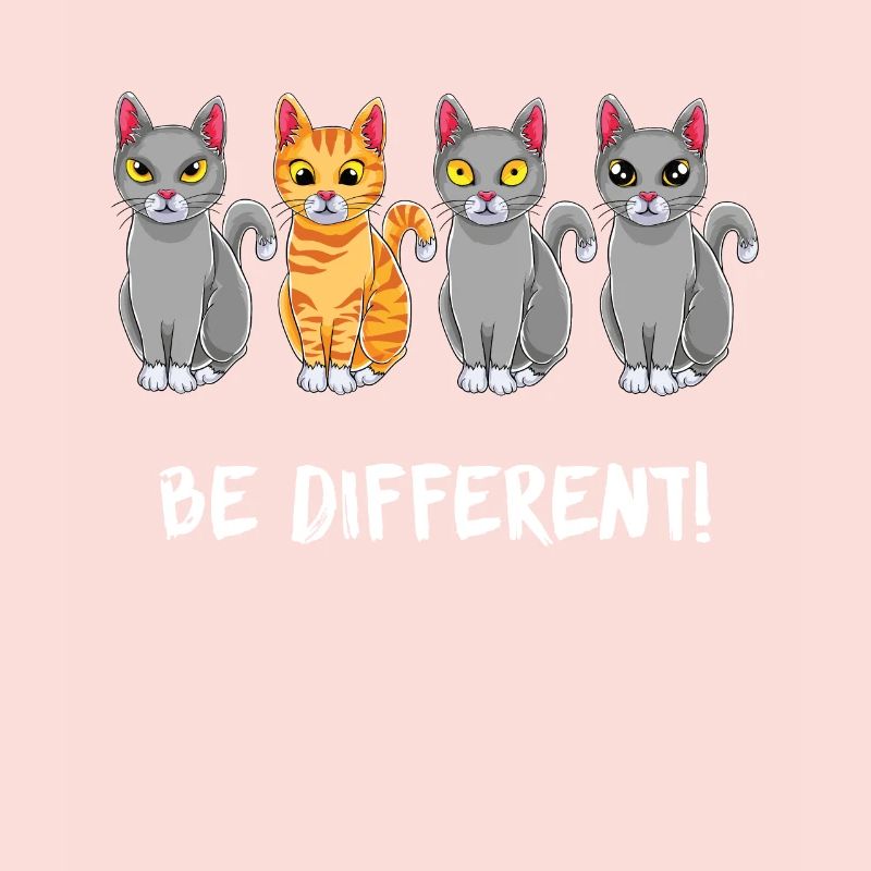 Be Different - Katze Spruch Cat - Süßes Katzen