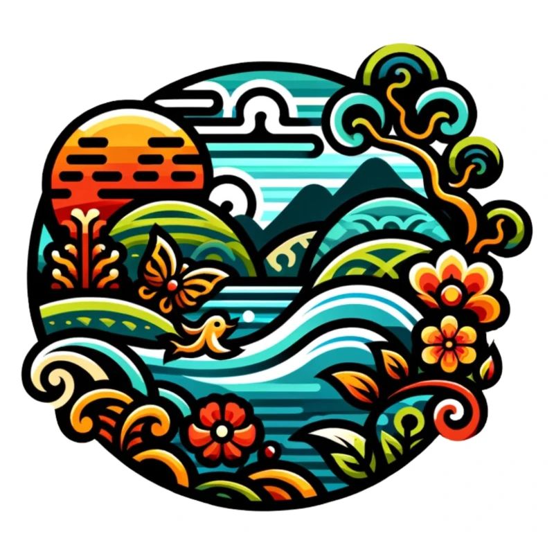 Vibrantly coloured river