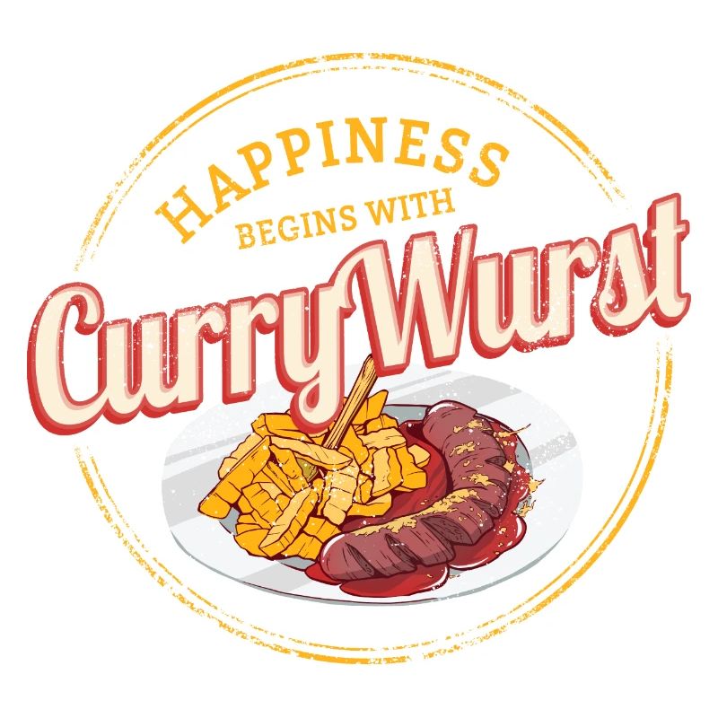 Currywurst Retro Wurst Vintage Bratwurst Pommes