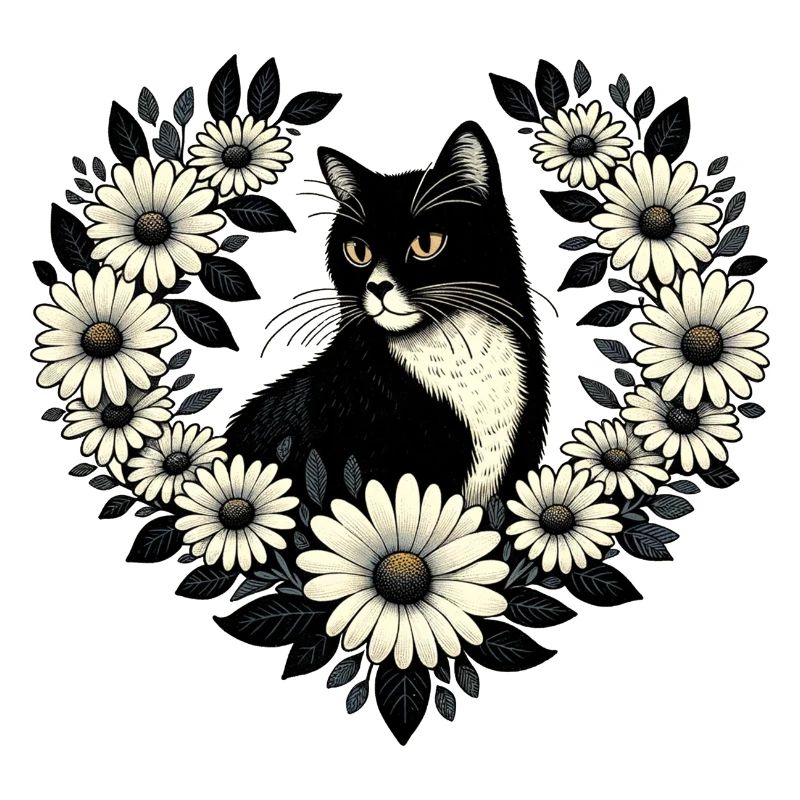 Smoking Katze Gänseblümchen