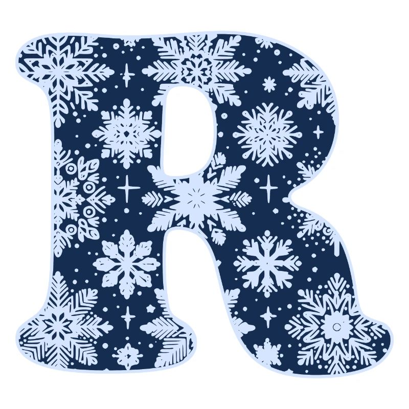 Buchstabe R Schneeflocken