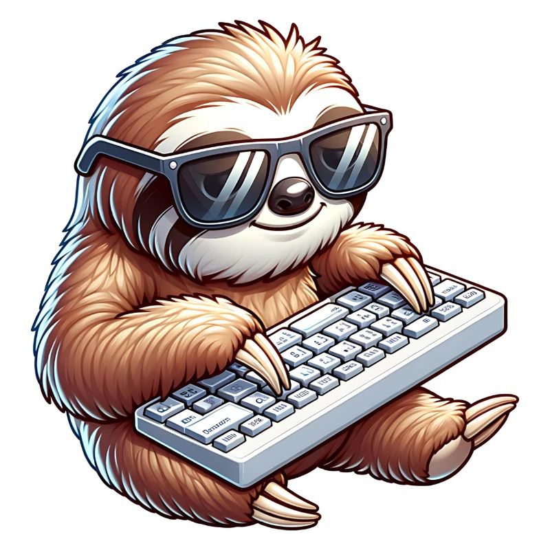 Funny Nerd Gamer Sloth PC Design