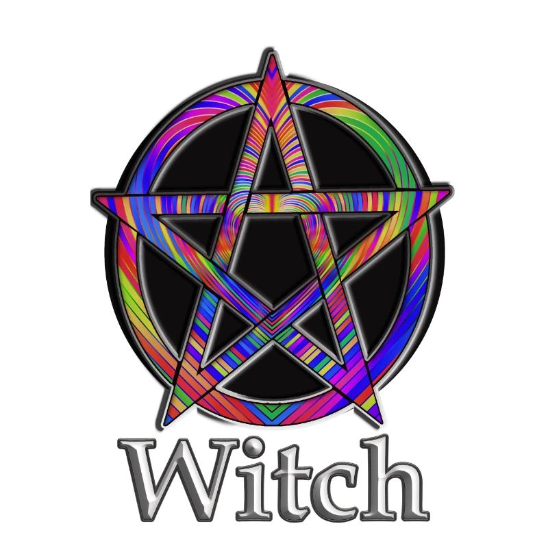 Pentagram with Witch Lettering