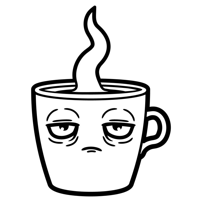 Tired coffee cup face