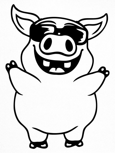 Cool Sunglasses Pig Comic