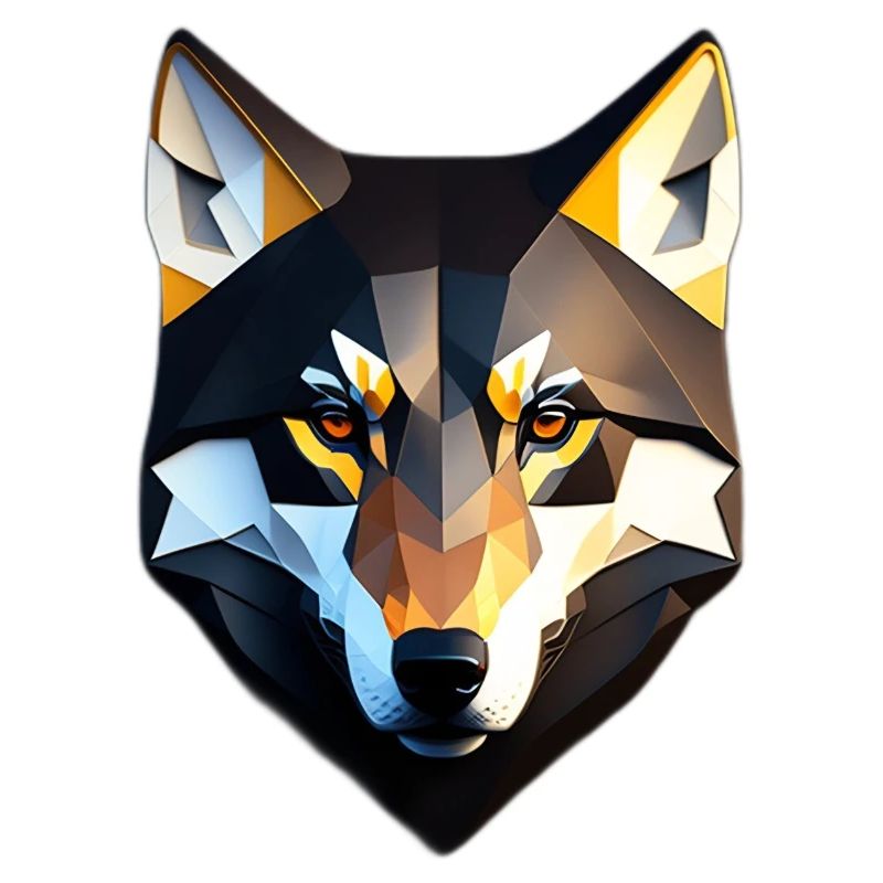 Conception de visage à faible Poly Wolf