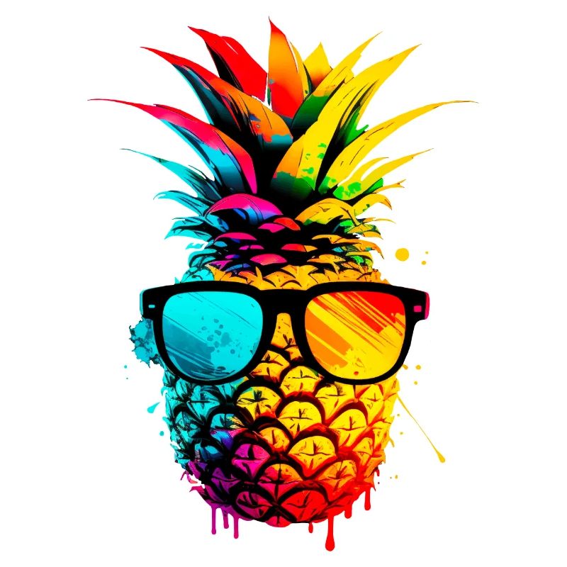 Colorful funky pineapple
