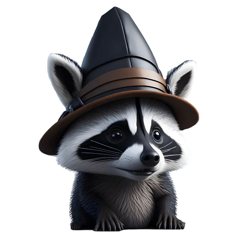 Waschbär mit Hut