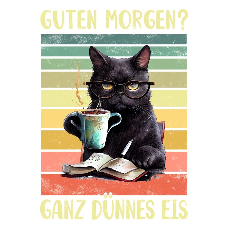 Schwarze Katze Morgenmuffel