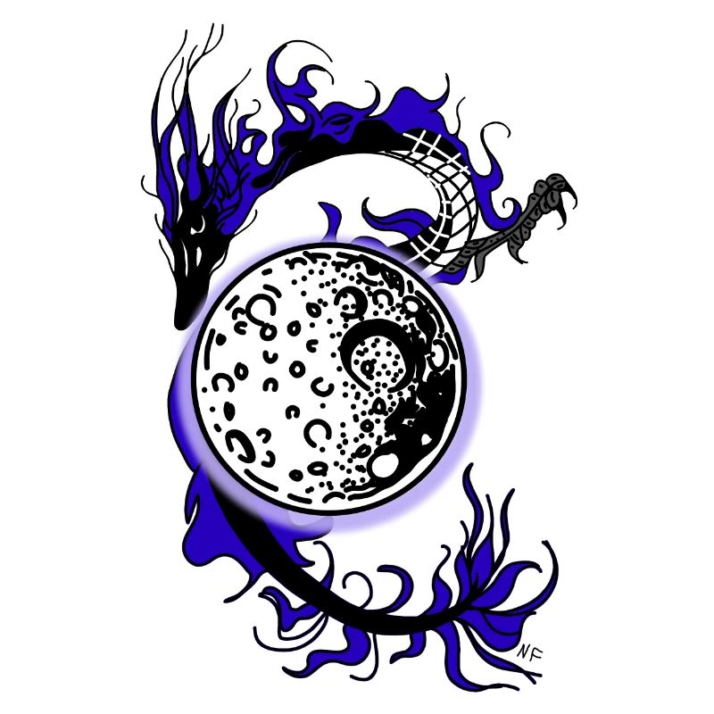 Dragon avec lune