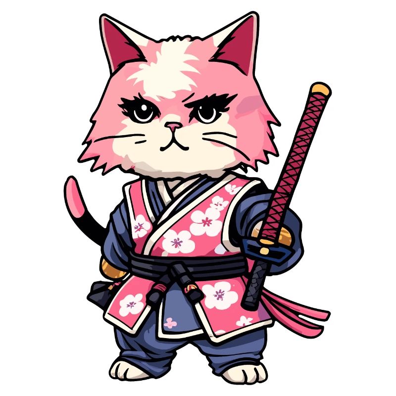Samurai Katze & Kirschblüten #11