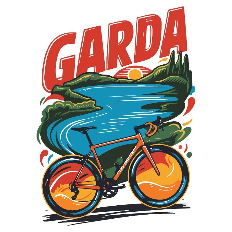 Conception de vélo panoramique du lac de Garde