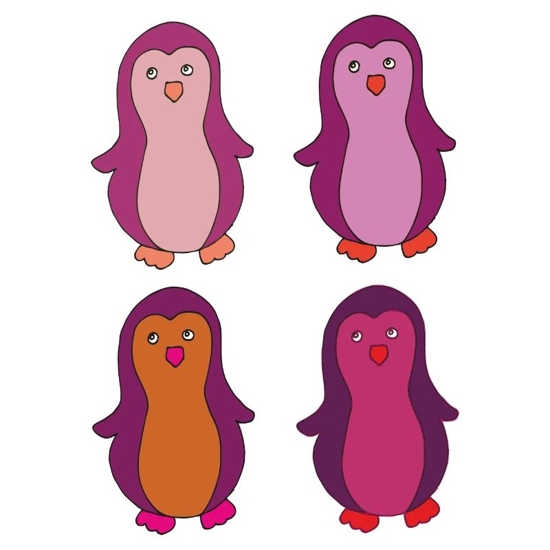 pinguin 4fach bunt