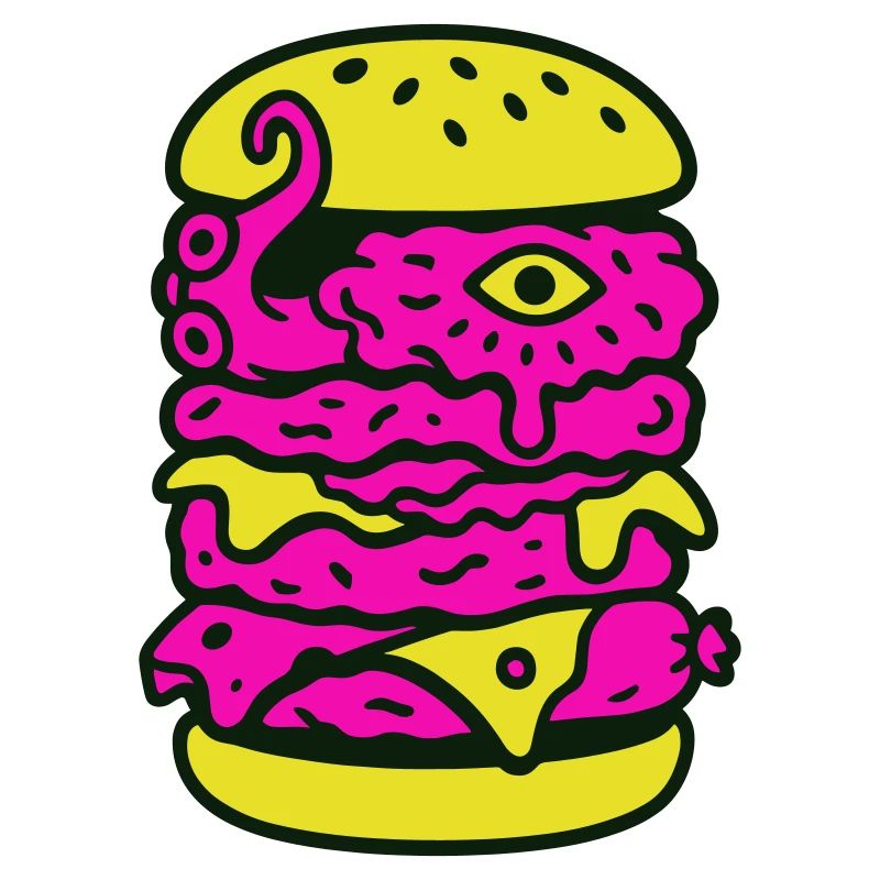 Monsterburger im Pop-Art Stil