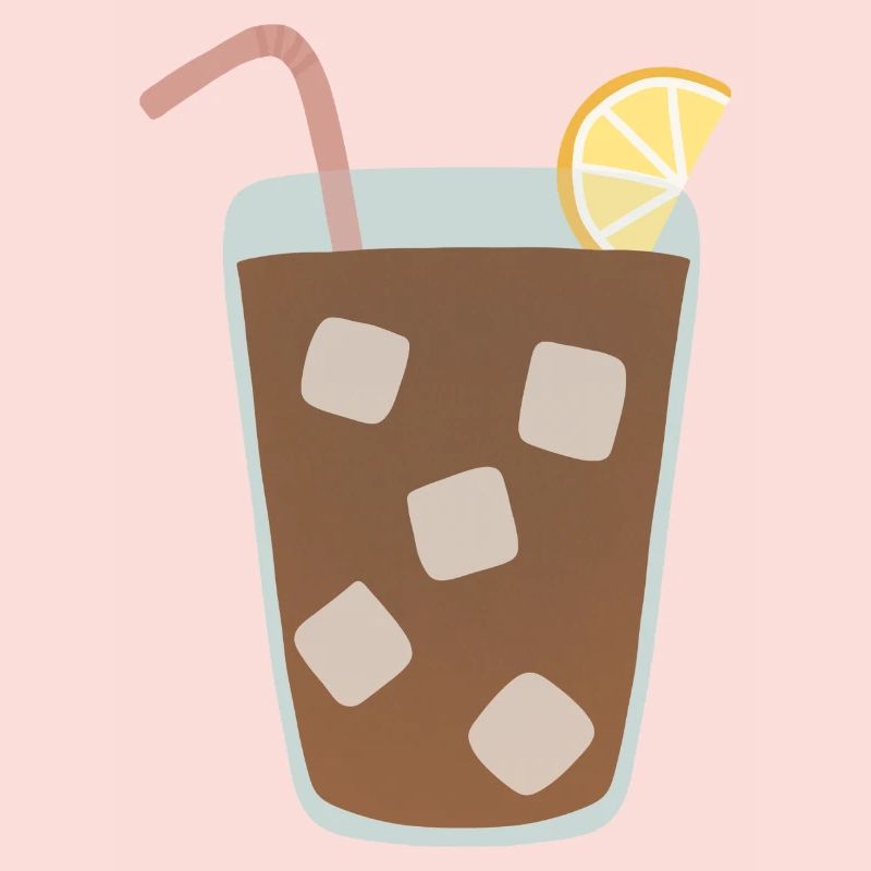 Zitrone Eistee Glas Illustration