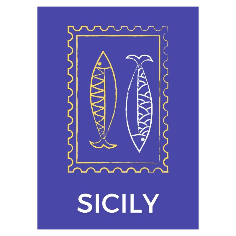 Sicilian fish silhouette Sicily