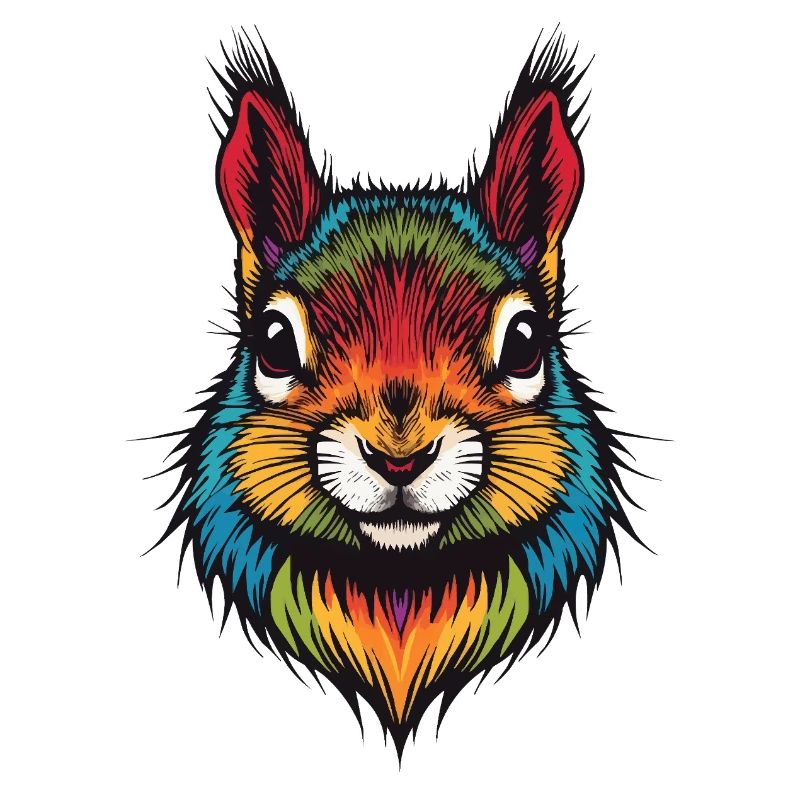Explosion colorée des animaux de l’écureuil