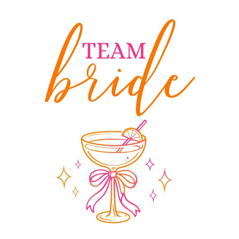 TEAM BRIDE! Cocktailglas mit Schleife