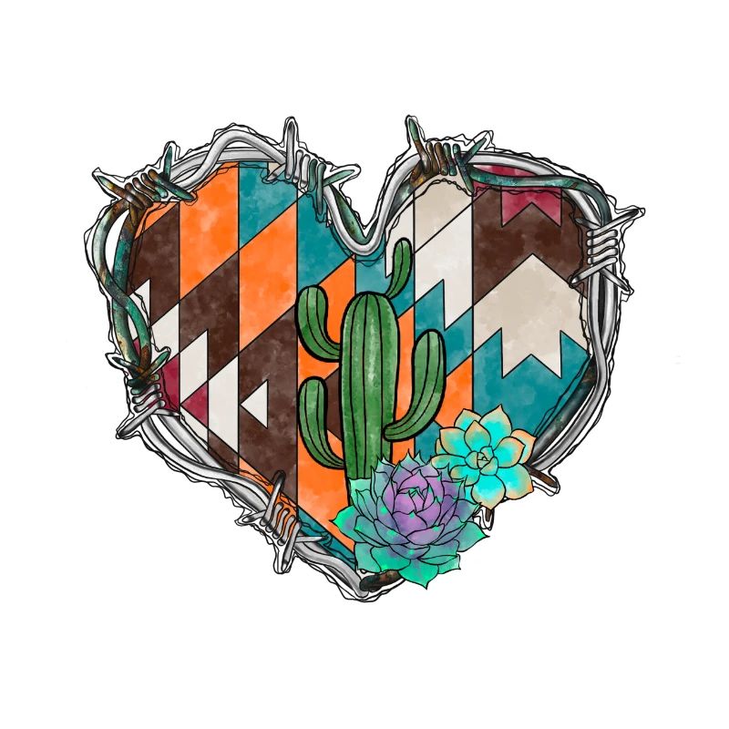 Aztec with Succulent Barbed Wire