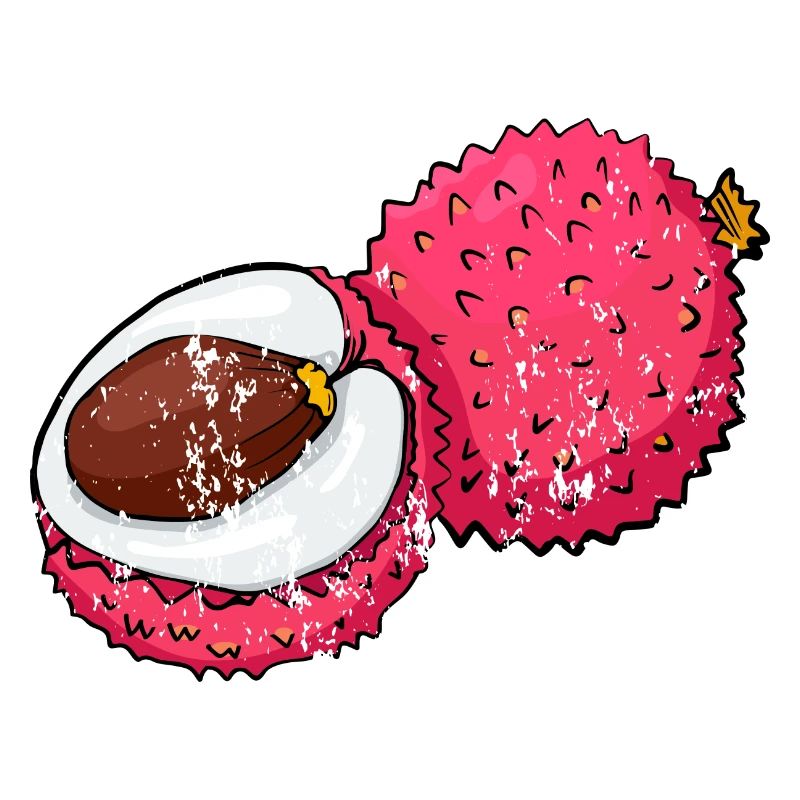 Retro Vintage Grunge Style Litschi Lychee