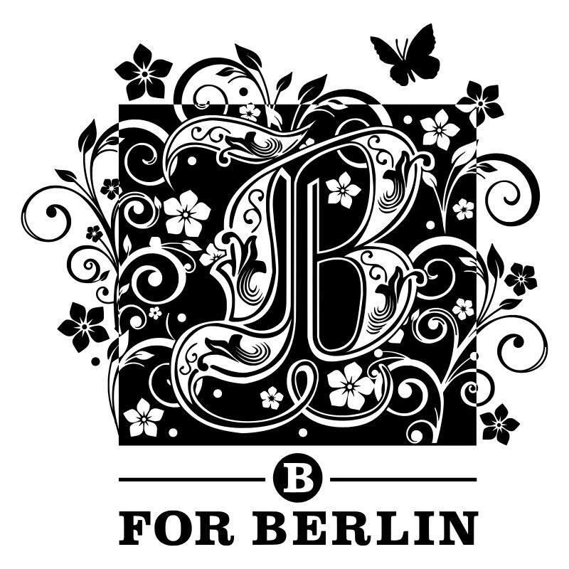 B for Berlin - Letter - Design-Farbe frei wählbar!