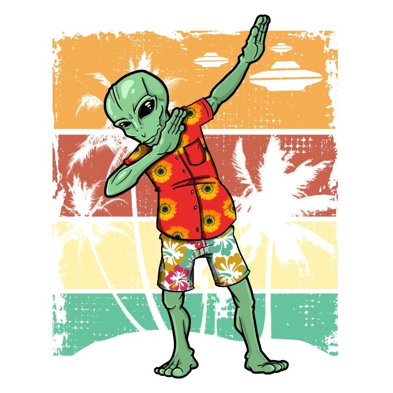 Tamponner Alien Retro Beach Idée de cadeau de conception
