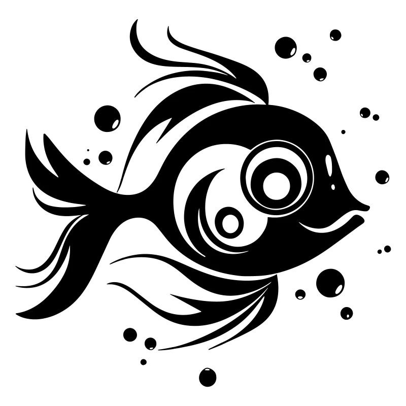 Poisson doux nageant dans la mer - illustration